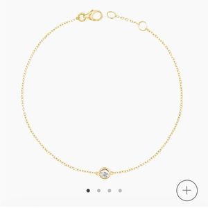 Diamond Solitaire By the Yard Bracelet .07 carat 14k gold adjustable 7-7.5” DBTY